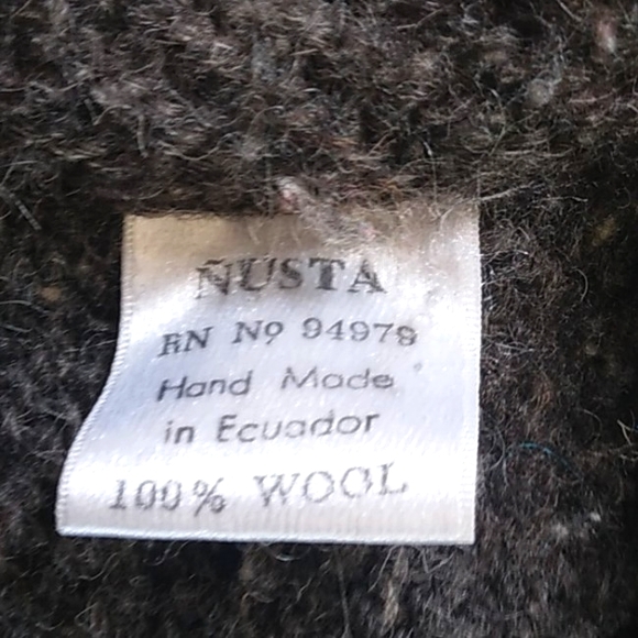 VTG 90S NUSTA 100% WOOL BOHO SUN VEST MADE IN ECUADOR MENS XXL - Picture 4 of 7